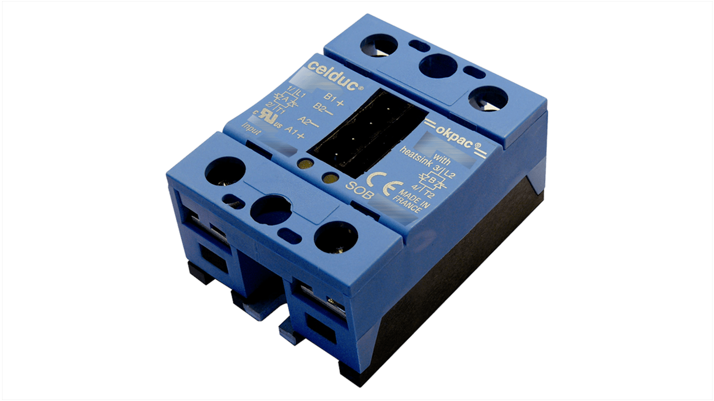 Celduc SO Series Solid State Relay, 35 A Load, Chassis Mount, 600 Vrms Load, 30 Vdc Control
