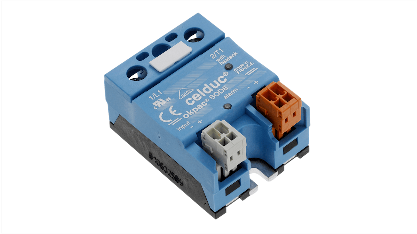 Celduc SO Series Solid State Relay, 50 A Load, Chassis Mount, 510 Vrms Load, 30 Vdc Control