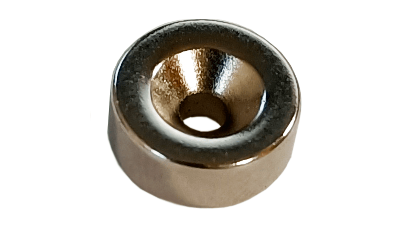 Aimant cylindrique Cylindrique, diamètre 12mm, fixation par orifice, force de traction 9N, 4.5mm