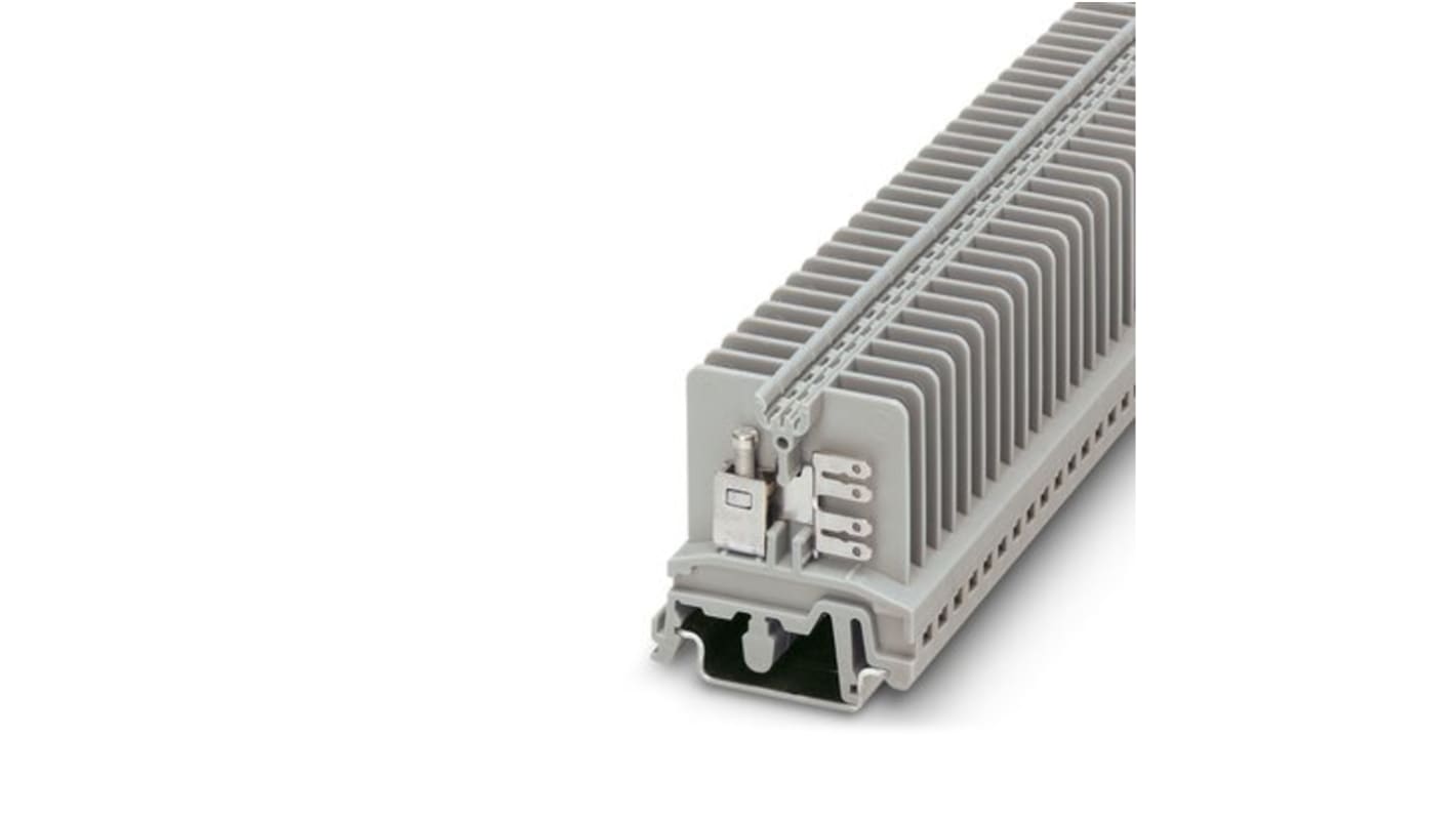 Phoenix Contact USK 4-FSR(4-2.8-0.8) Series Grey Feed Through Terminal Block, 4mm², 1-Level, Screw Termination