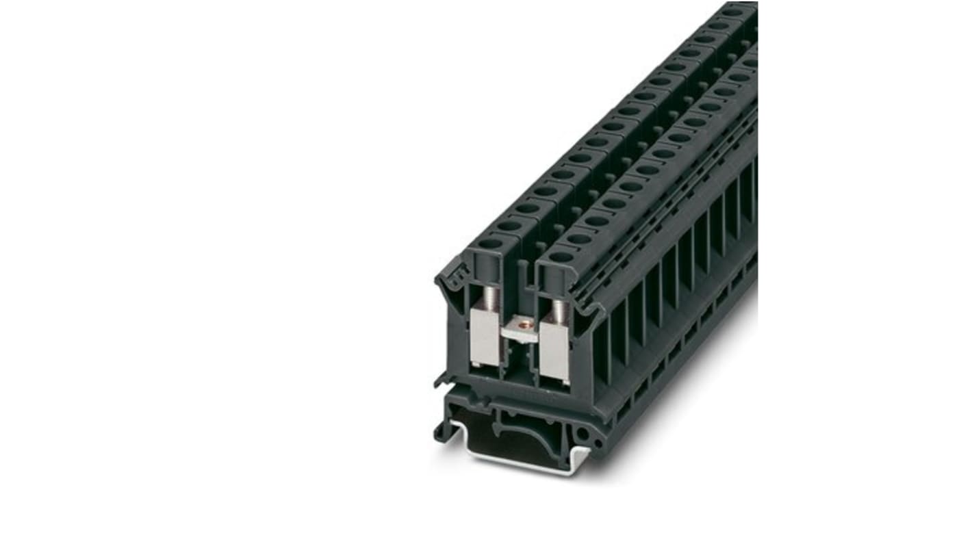 Phoenix Contact UK 6 N BK Series Black Feed Through Terminal Block, 6mm², 1-Level, Screw Termination