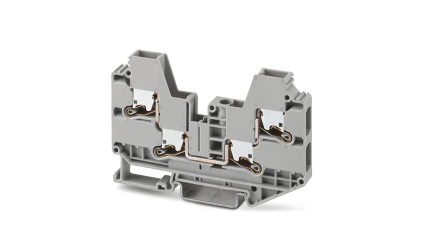 Phoenix Contact XTV 6-QUATTRO Series Grey Feed Through Terminal Block, 6mm², Single-Level, Push In Termination