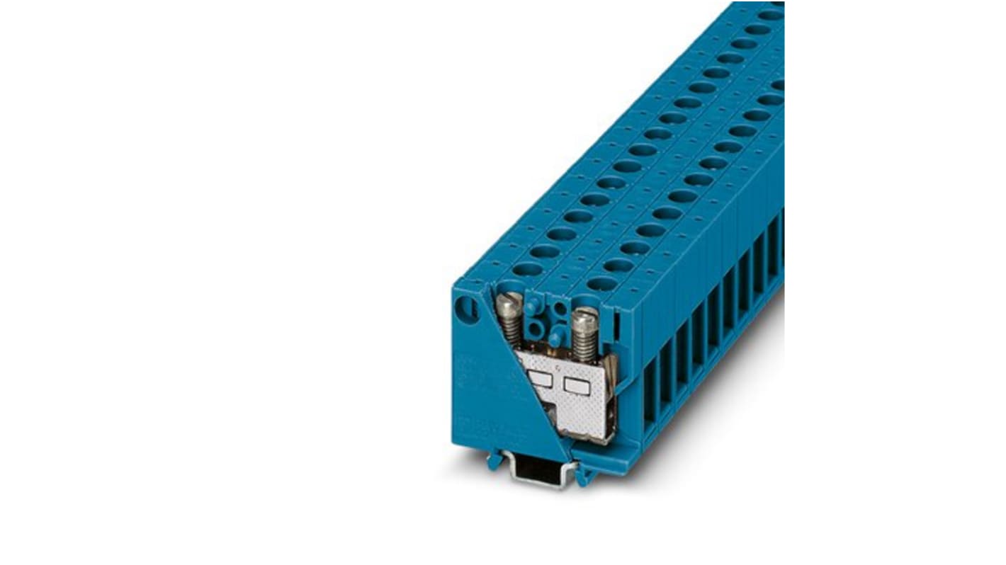 Phoenix Contact MBK 10 BU Series Blue Feed Through Terminal Block, 10mm², 1-Level, Screw Termination