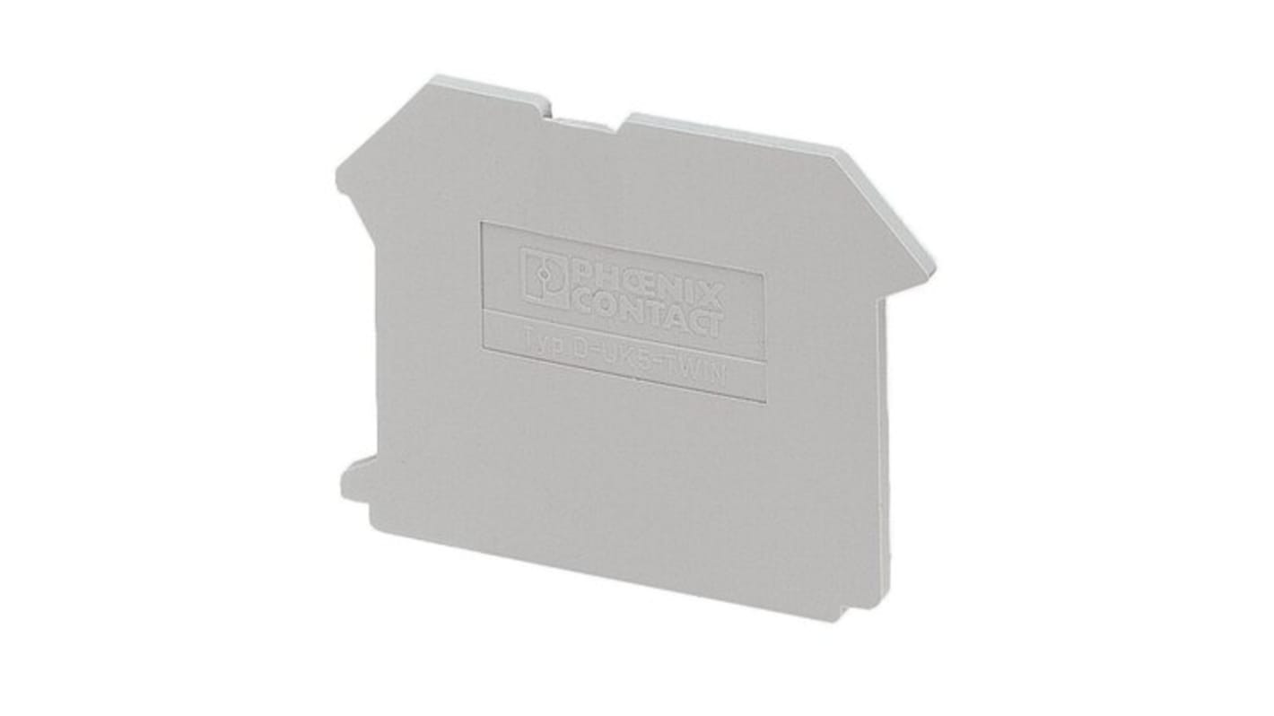 Phoenix Contact D-UK 5-TWIN Series End Cover for Use with DIN Rail Terminal Blocks