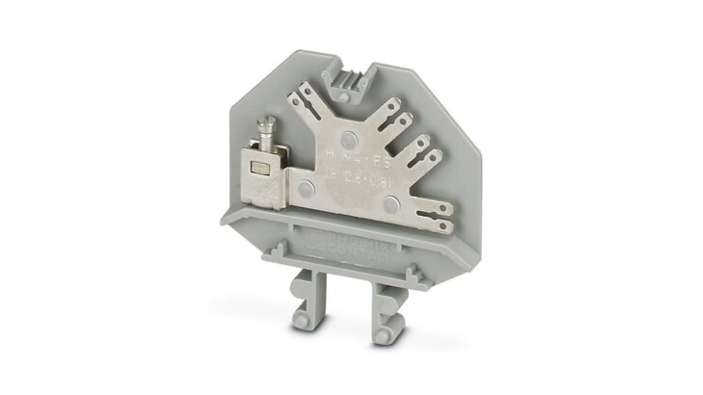 Phoenix Contact HK 4-FS(8-2.8-0.8) Series Grey Feed Through Terminal Block, 4mm², 1-Level, Screw Termination