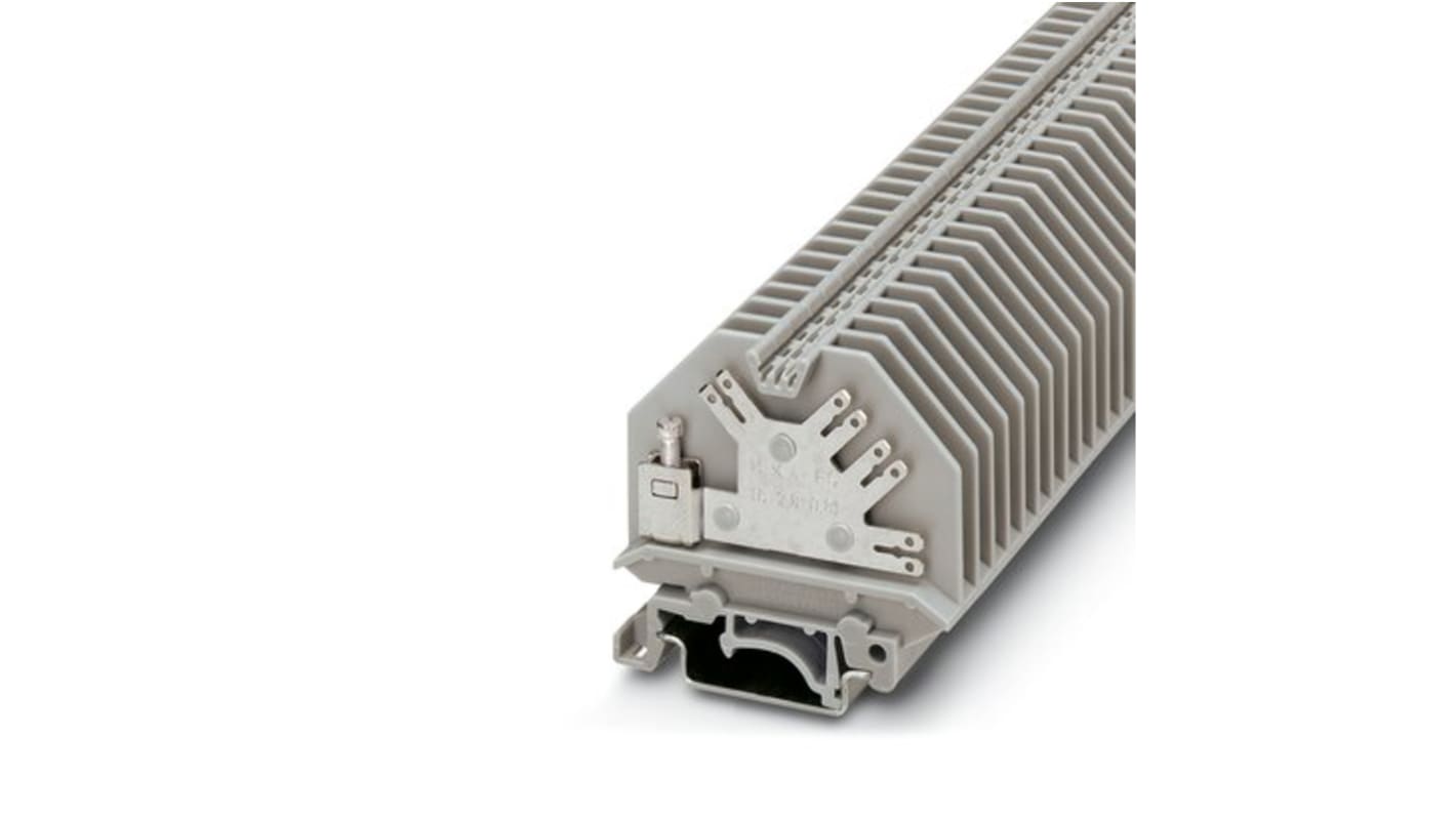 Phoenix Contact UHK 4-FS(8-2.8-0.8) Series Grey Feed Through Terminal Block, 4mm², 1-Level, Screw Termination