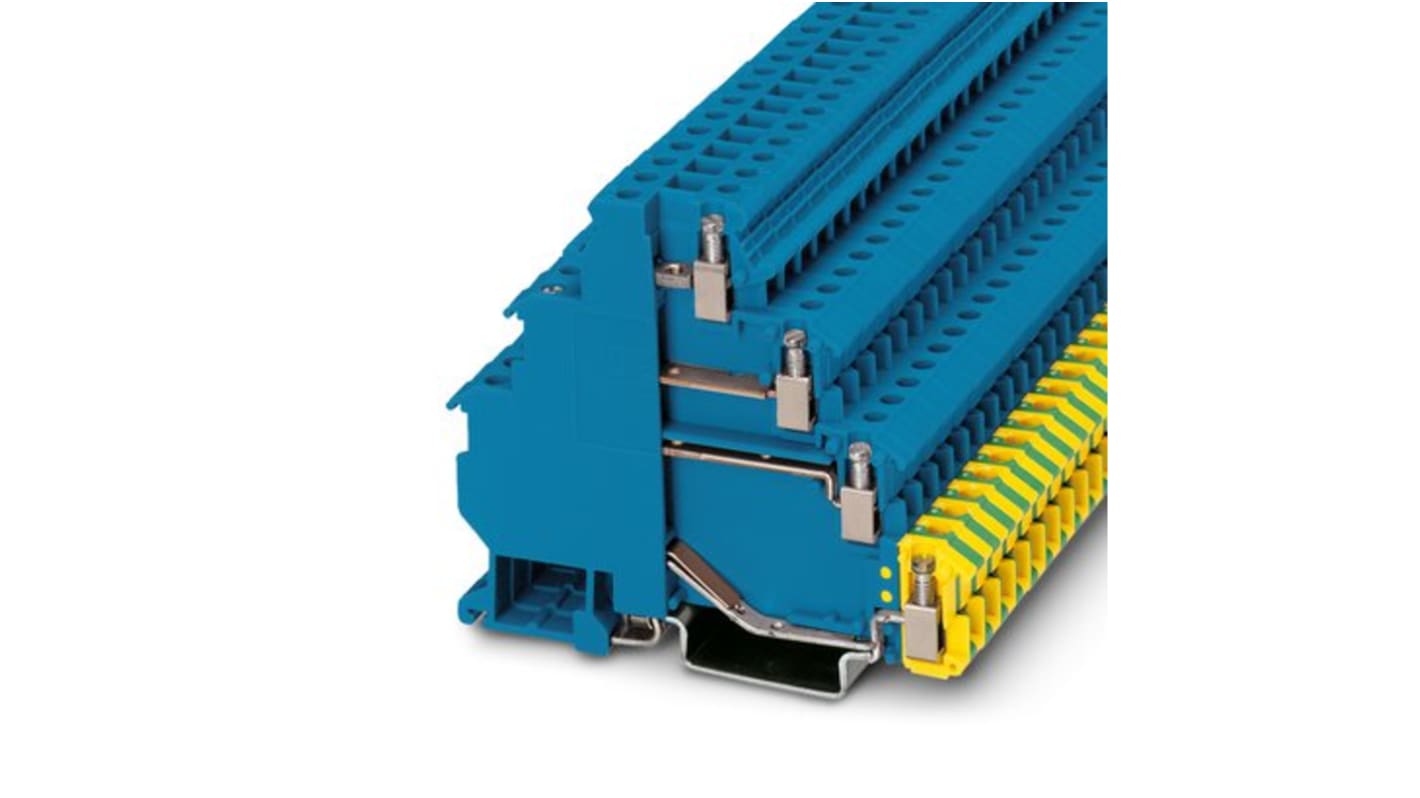 Phoenix Contact VIOK 1.5-3D/PE BU Series Blue Terminal Block, 2.5mm², Triple-Level, Screw Termination