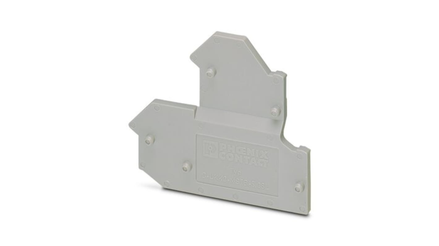 Phoenix Contact D-UKK 3-MSTB-5.08 L Series End Cover for Use with DIN Rail Terminal Blocks