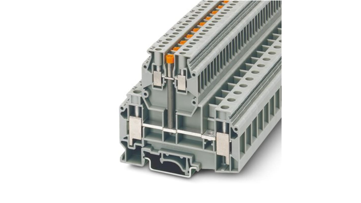 Phoenix Contact UKKB 10/2.5-PV Series Grey Double Level Terminal Block, 10mm², Double-Level, Screw Termination