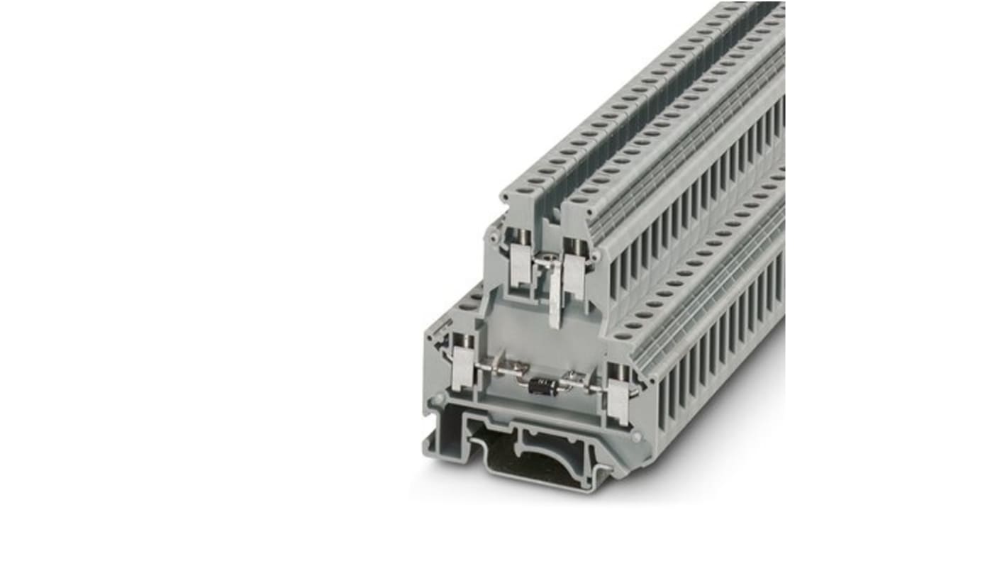 Phoenix Contact UKK 5-DIO/UL-UR Series Grey Component Terminal Block, 4mm², 2-Level, Screw Termination