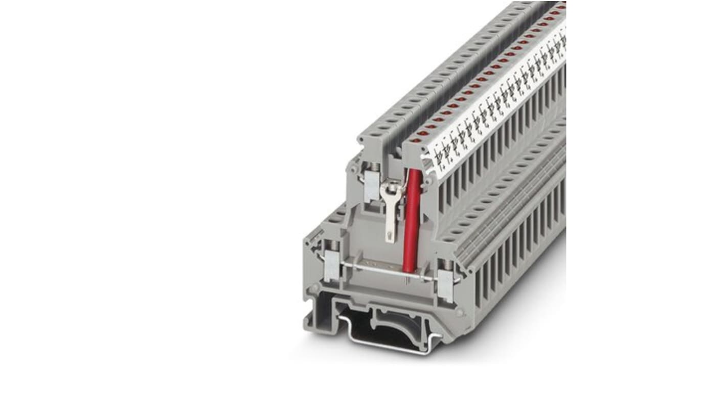 Phoenix Contact UKK 5-LA 24 RD/U-O Series Grey Component Terminal Block, 4mm², 1-Level, Screw Termination