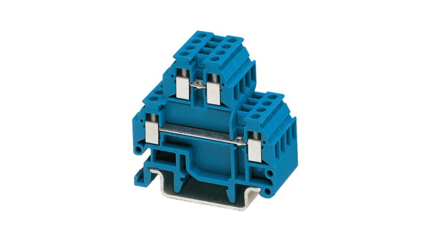 Phoenix Contact MTTB 1.5 BU Series Blue Terminal Block, 1.5mm², 2-Level, Screw Termination