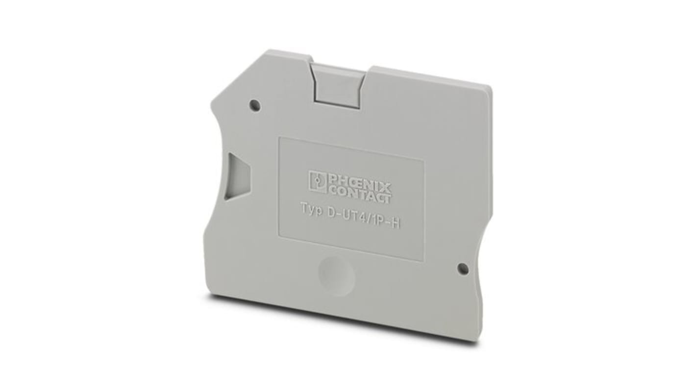 Phoenix Contact D-UT 4/1P-H Series End Cover for Use with DIN Rail Terminal Blocks