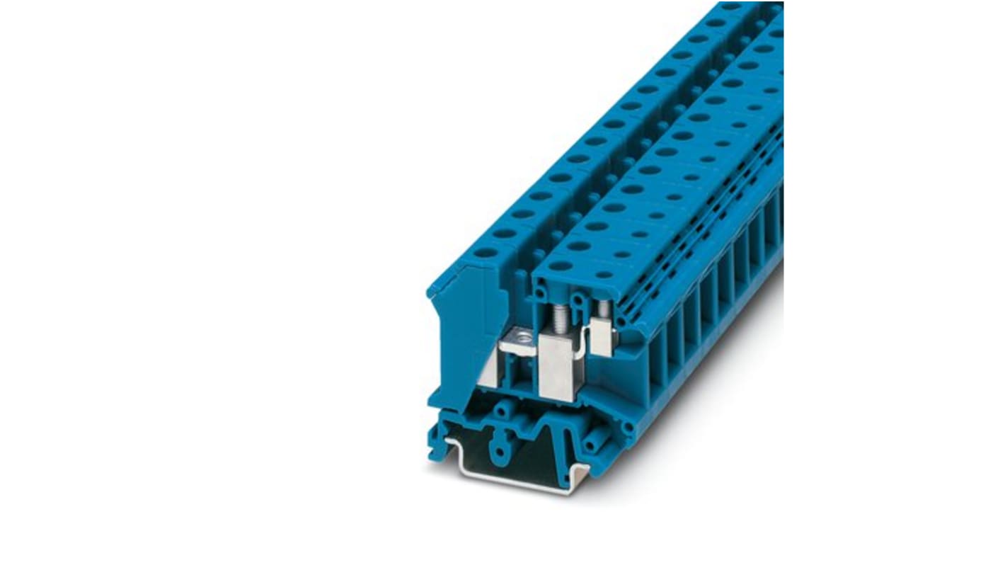 Phoenix Contact UK 10-PLUS BU Series Blue Feed Through Terminal Block, 10mm², 1-Level, Screw Termination