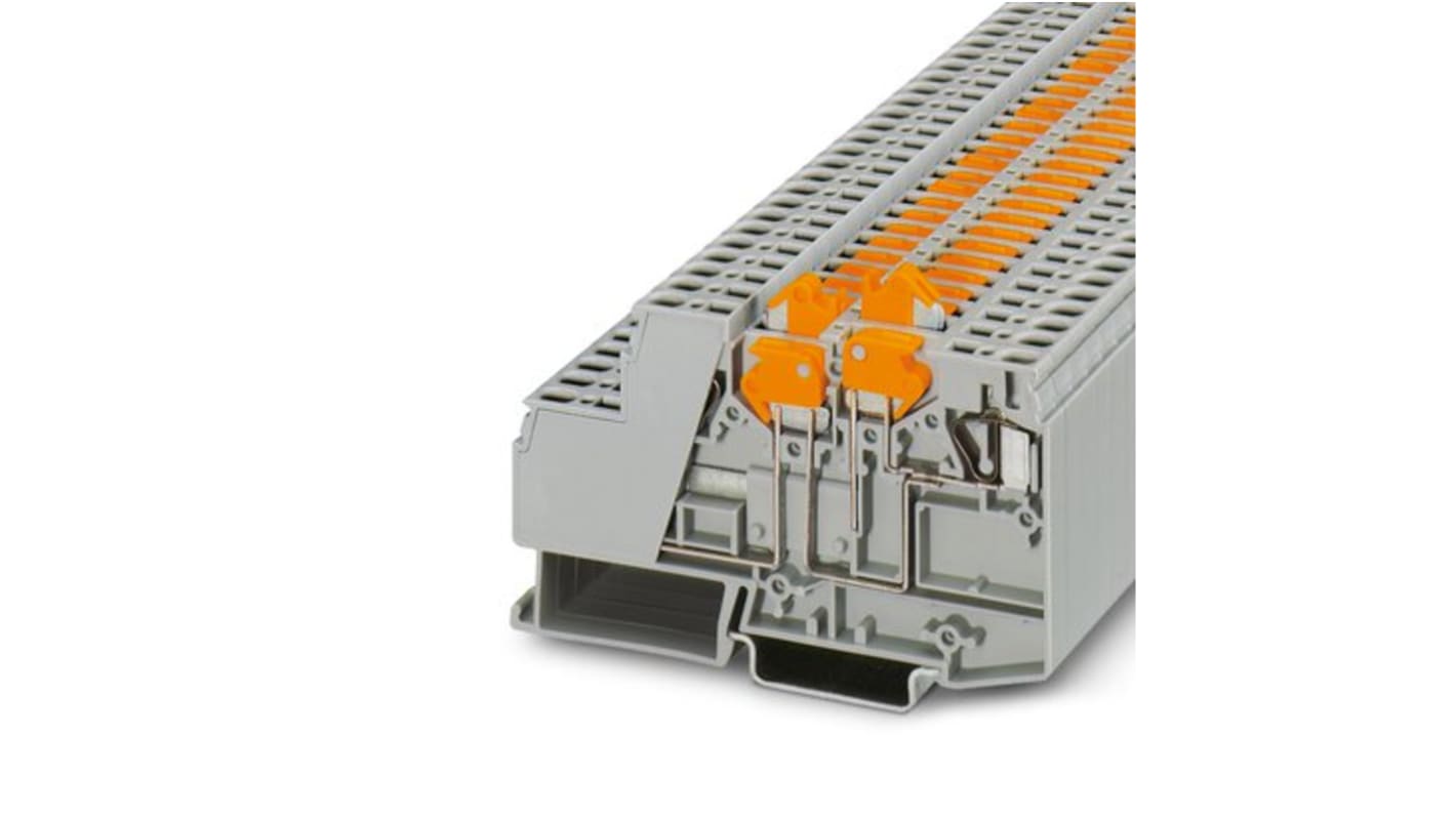 Phoenix Contact ZDMTK 2.5-TWIN Series Grey Knife Disconnect Terminal Block, 1.5mm², 2-Level, Spring Cage Termination