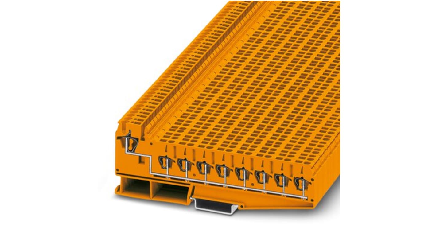 Phoenix Contact ZPV 1.5/2.5 (8/1) OG Series Orange Distribution Unit, 2.5mm², 1-Level, Spring Cage Termination