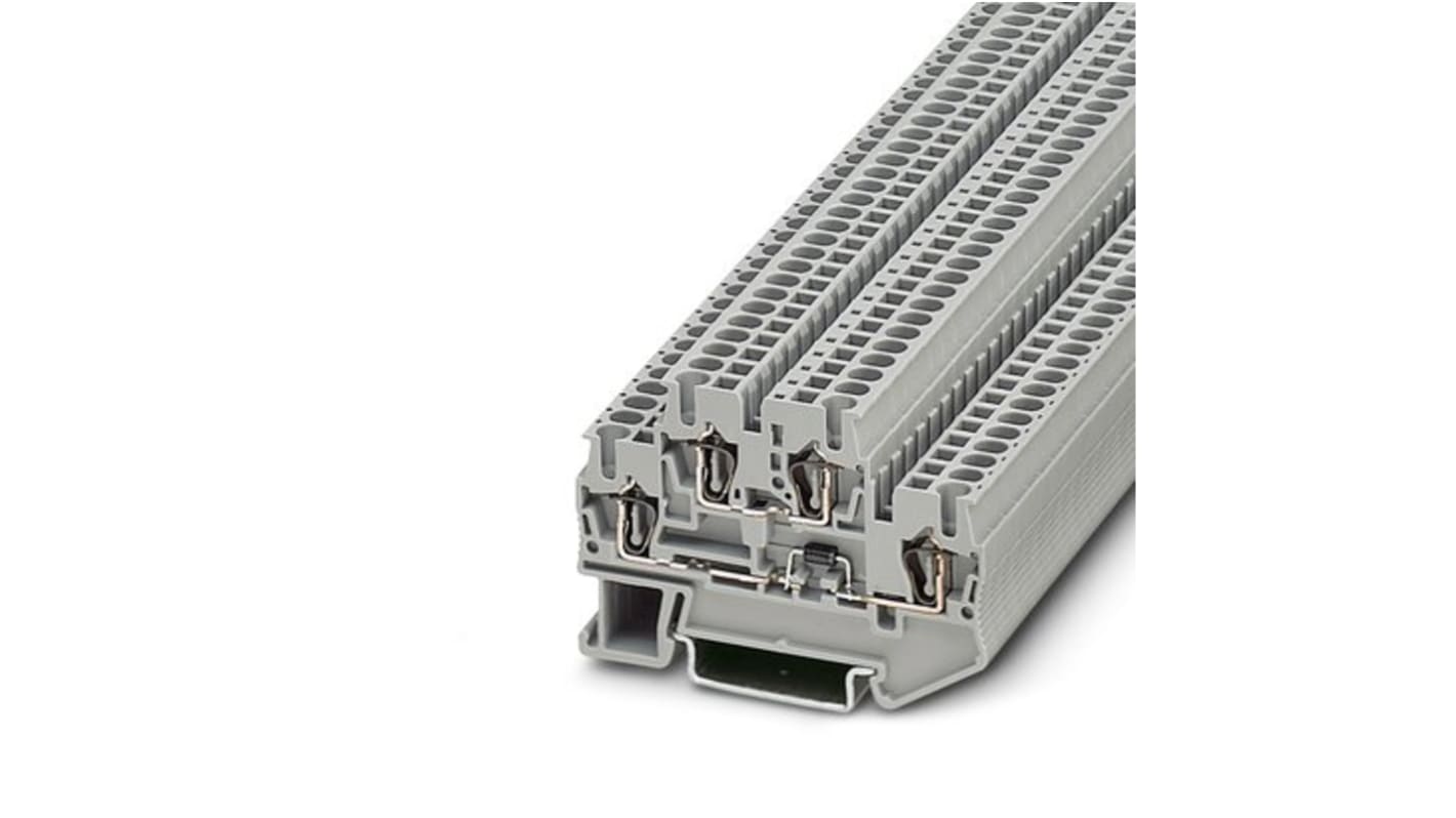 Phoenix Contact STTB 2.5-DIO/UL-UR Series Grey Component Terminal Block, 2.5mm², 2-Level, Spring Cage Termination