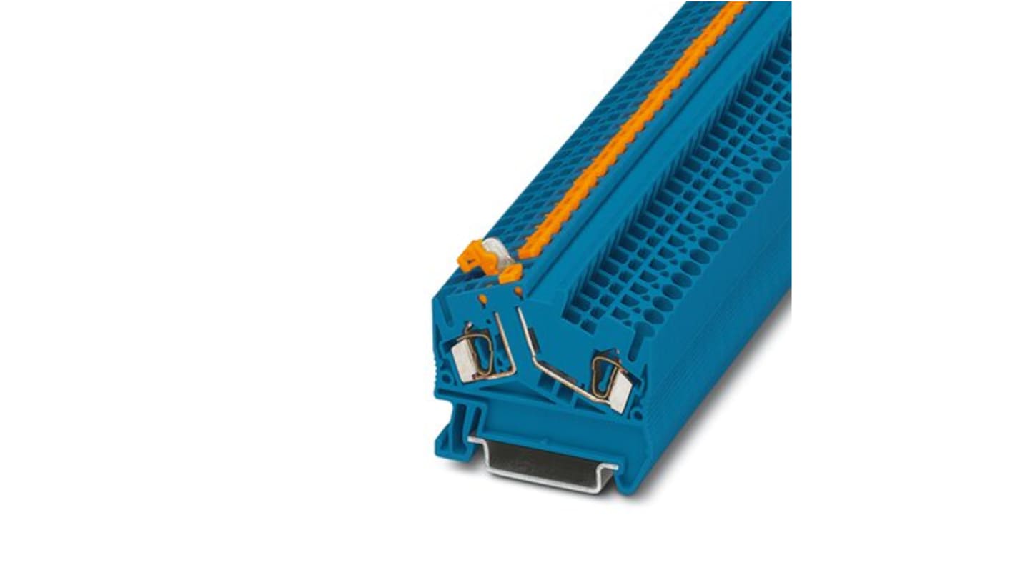 Phoenix Contact STS 2.5-MT BU Series Blue Knife Disconnect Terminal Block, 2.5mm², 1-Level, Spring Cage Termination