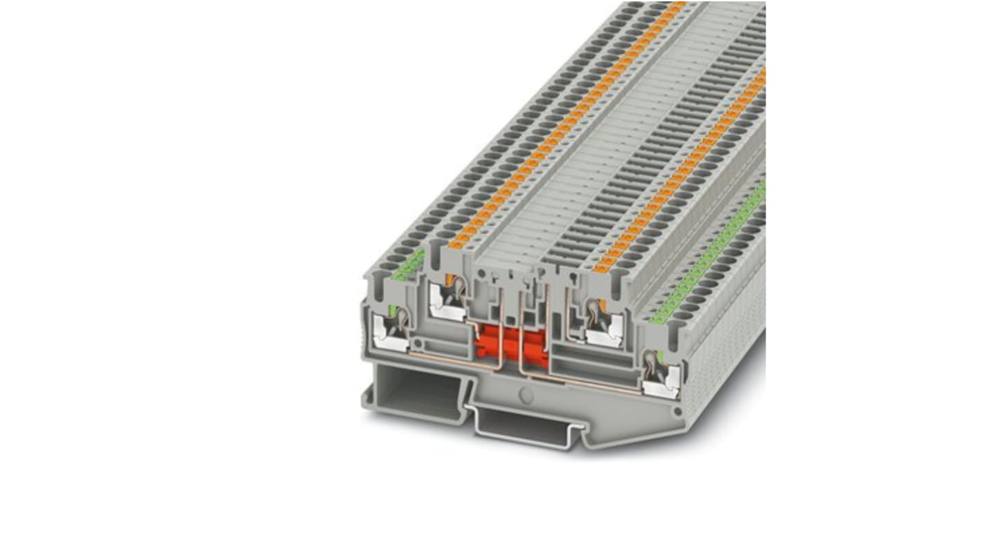 Phoenix Contact PTT 2.5-L/TG Series Grey Disconnect Terminal Block, 2.5mm², 1-Level, Push In Termination