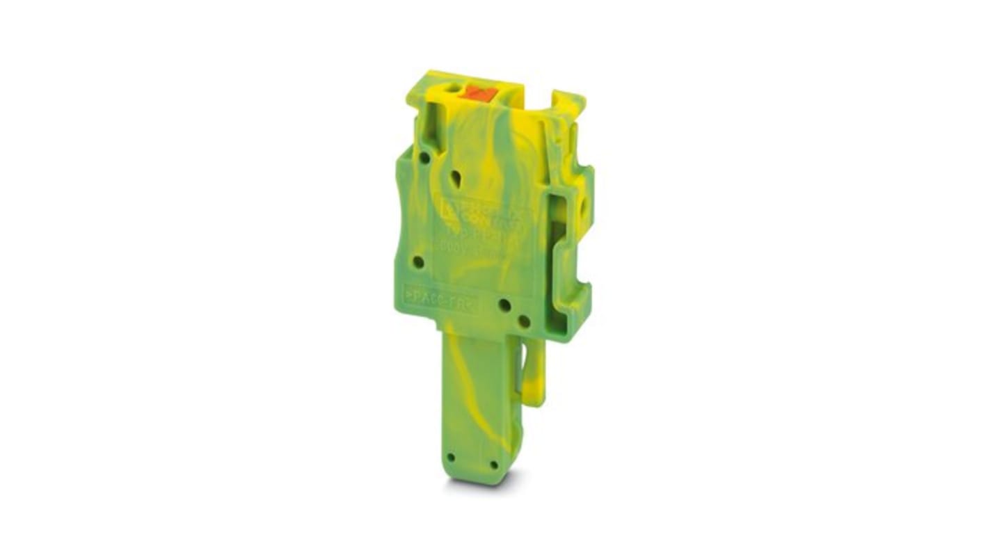 Phoenix Contact PP-H 4/ 1-L GNYE Series Terminal Plug for Use with Din Rail, 32A