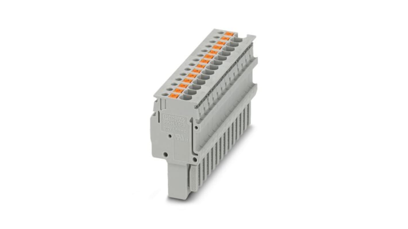 Phoenix Contact PP-H 1.5/S/14 Series Terminal Plug for Use with Din Rail, 17.5A