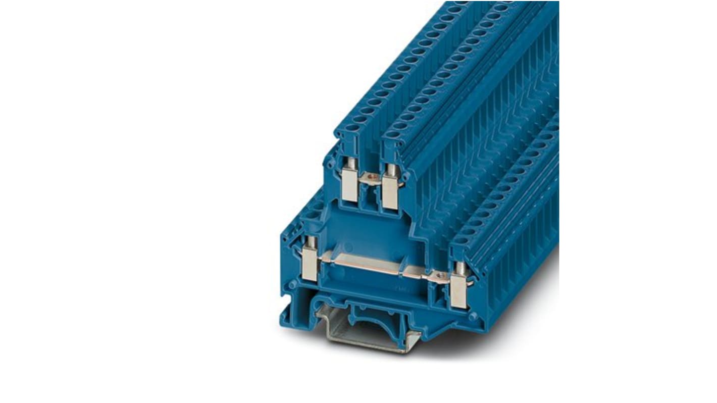 Phoenix Contact UKKB 5 BU Series Blue Double Level Terminal Block, 4mm², Double-Level, Screw Termination