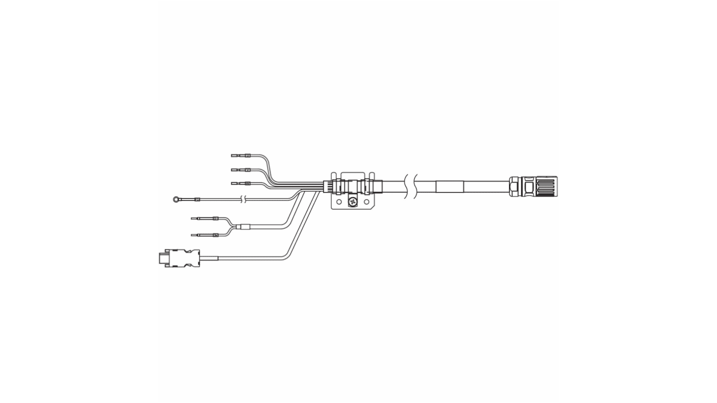 Omron 1SA Series Cable for Use with Servo Motor, 5m Length, 200 → 750 W, 230 V