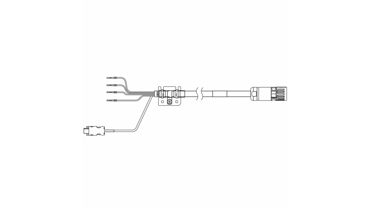 Omron 1SA Series Cable for Use with Servo Motor, 3m Length, 750 → 3000 W, 230 → 400 V