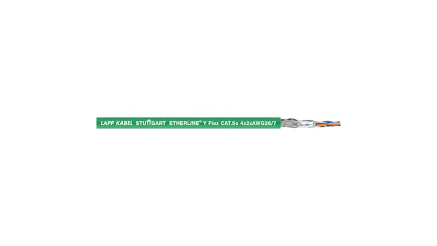 2170486 Lapp Cat5e Cable, Tinned Copper Braid, Green, 100m RS