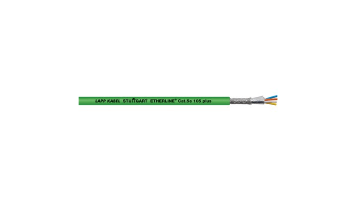 2170636 Lapp Cat5e Cable, Tinned Copper Braid, Green, 3.05m RS