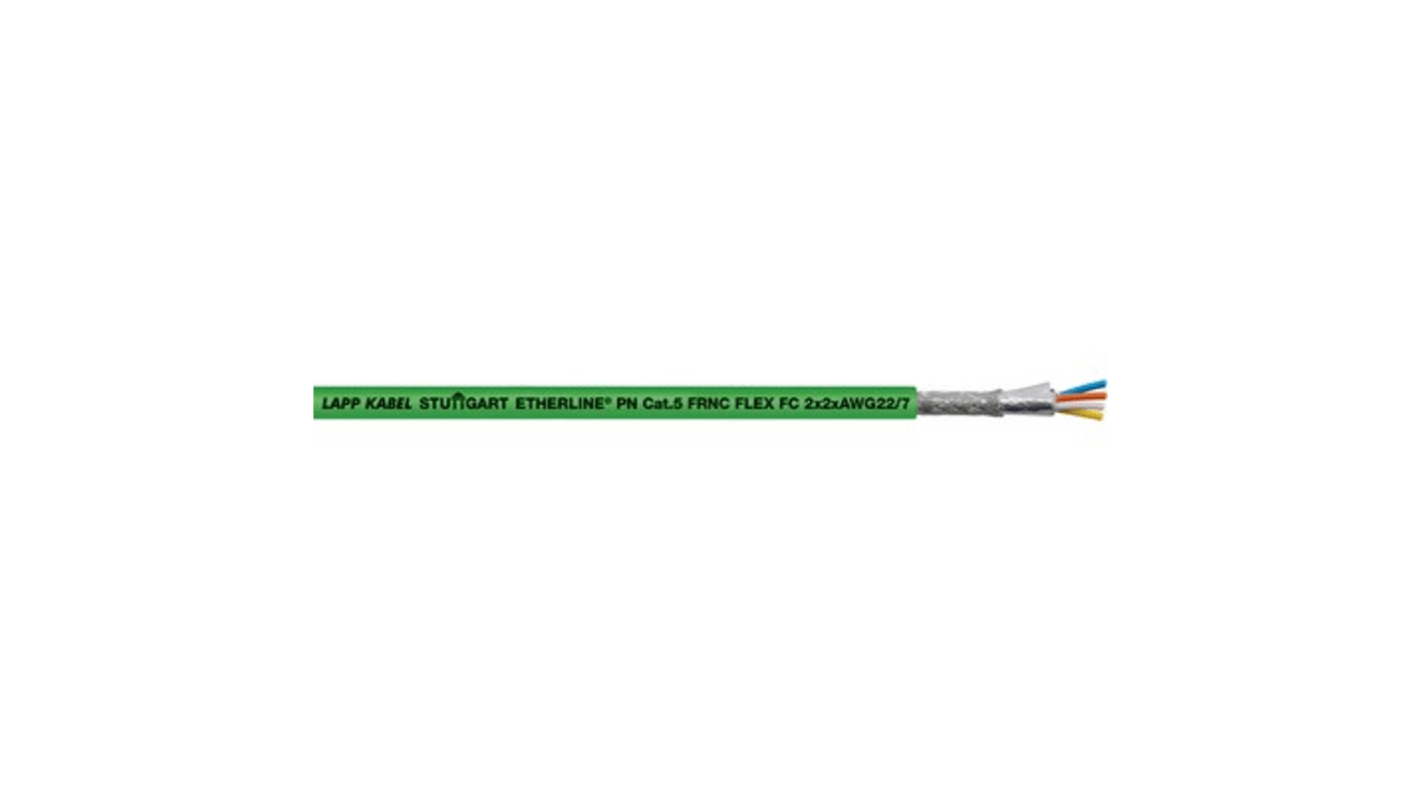 Lapp Cat5e Ethernet Cable, Tinned Copper Braid, Green, 100m