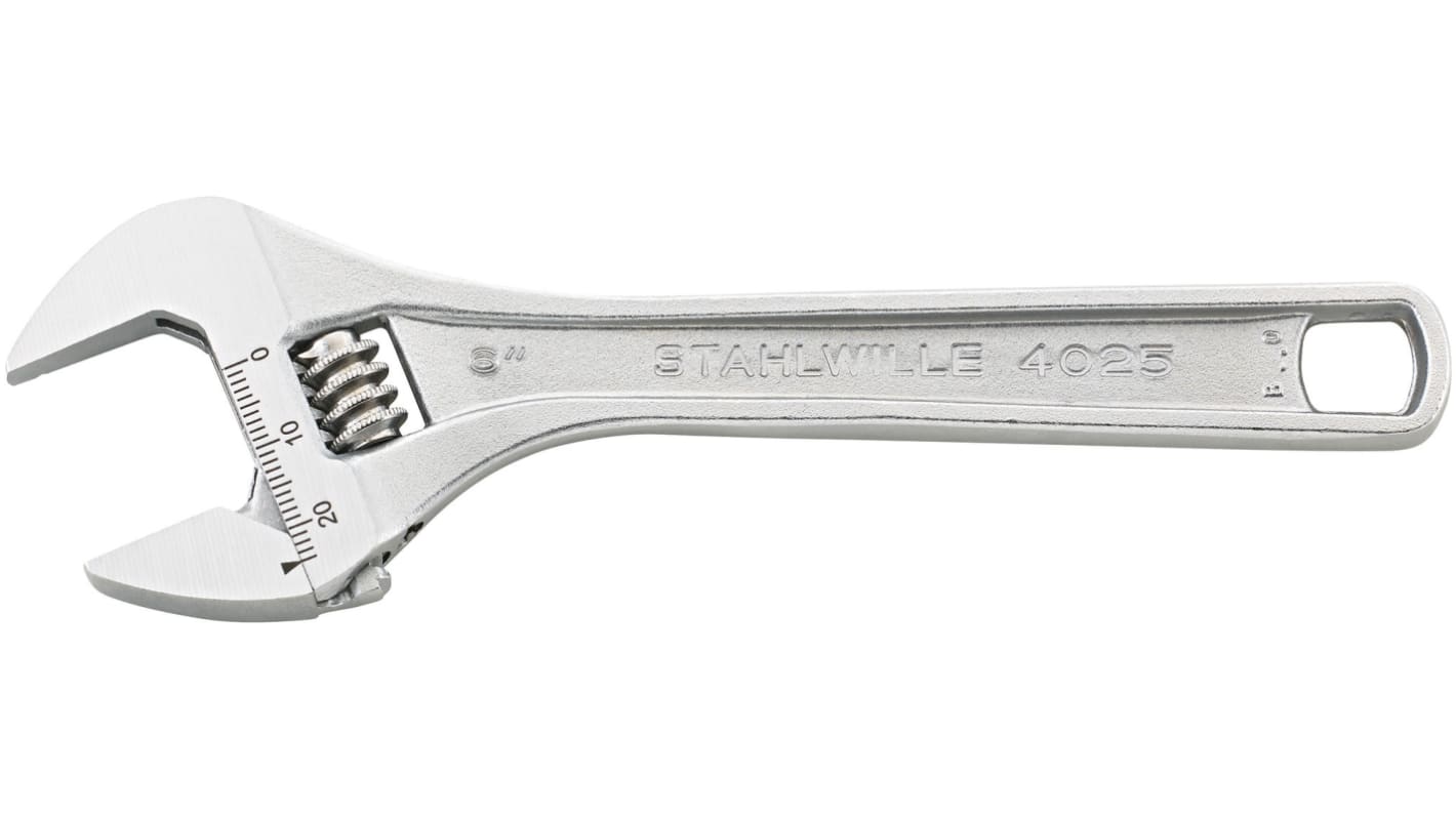 STAHLWILLE Adjustable Spanner, 386 mm Overall, 44mm Jaw Capacity, Straight Handle, Non-Sparking