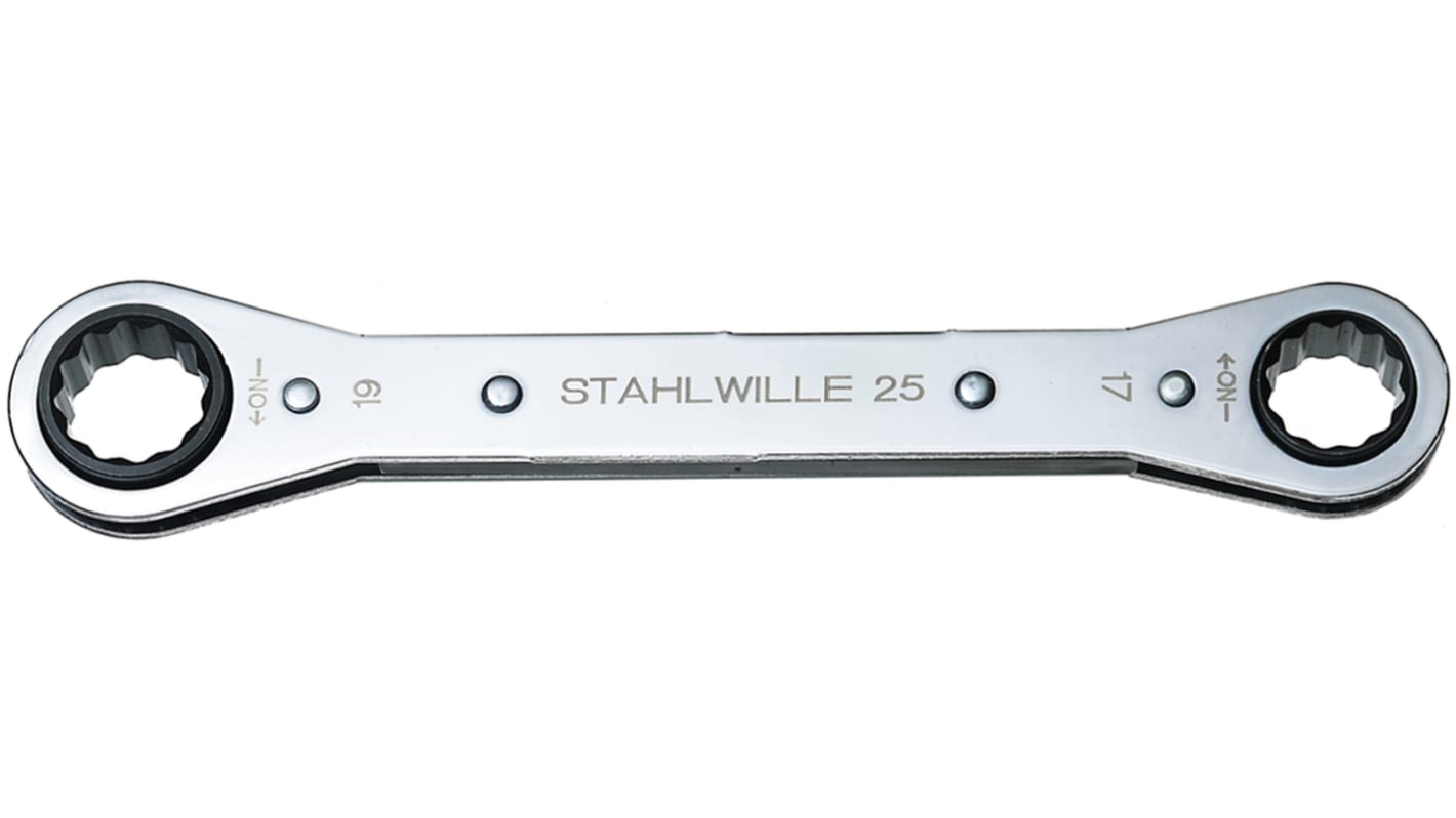 STAHLWILLE 25 Series Ratchet Ring Spanner, 9 x 10mm, Metric, 139 mm Overall, No