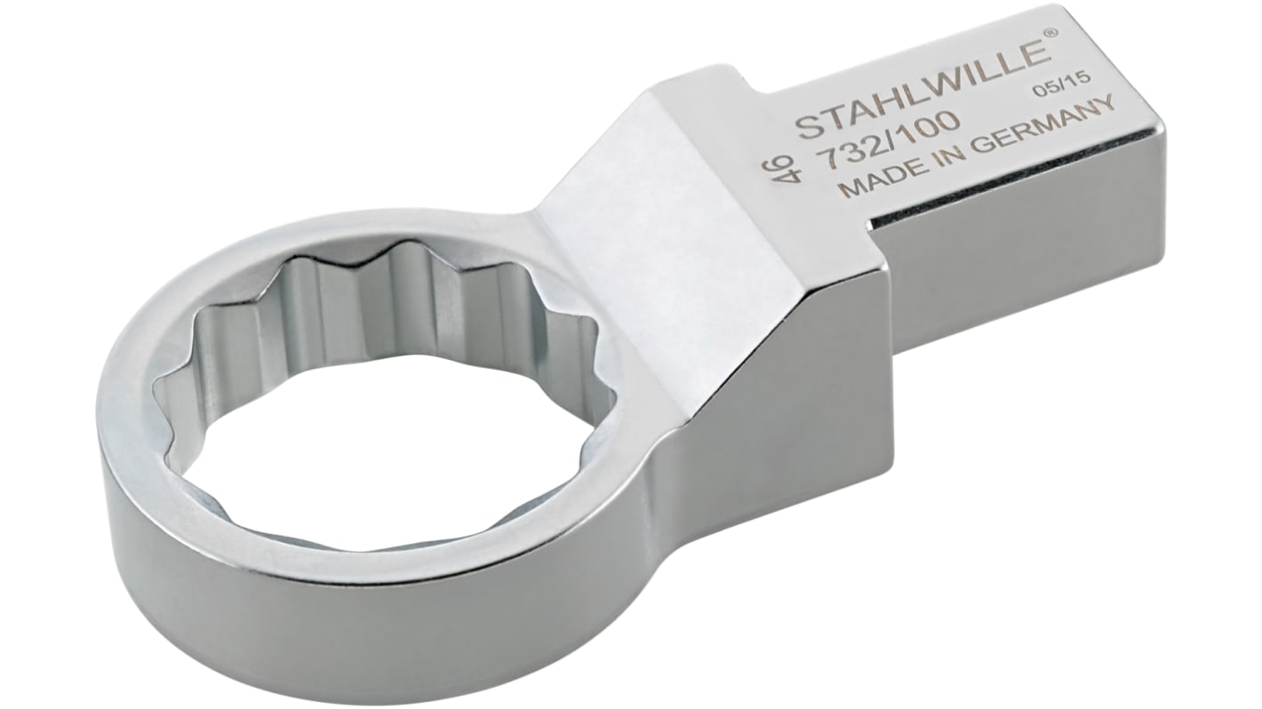 STAHLWILLE 732/100 22 x 28mm Rund Ringschlüssel zum Einstecken, 65 mm