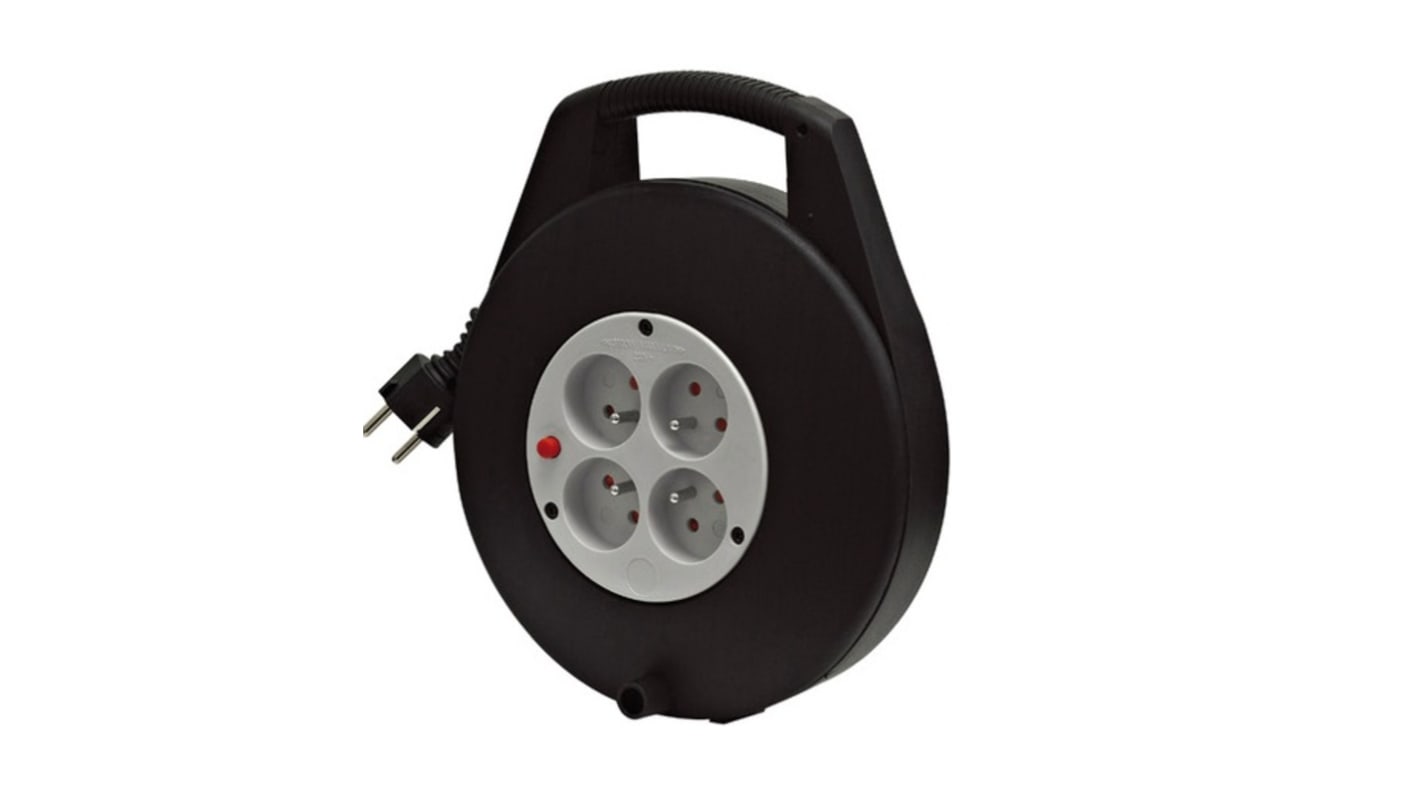 brennenstuhl 10m 4 Socket Type E - French Extension Reel, 230 V, IP20