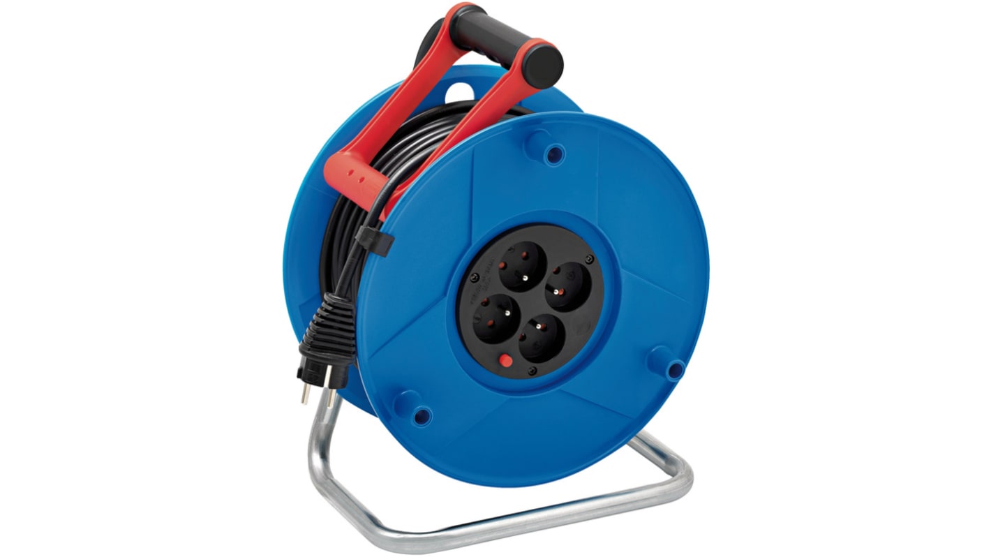 brennenstuhl 50m 4 Socket Type E - French Extension Reel, 230 V, IP20