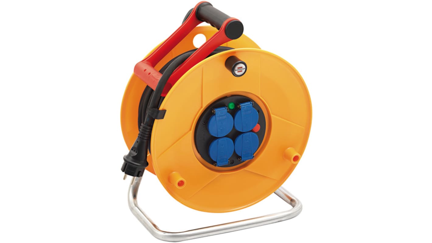 brennenstuhl 40m 4 Socket Type E - French Extension Reel, 230 V, IP44