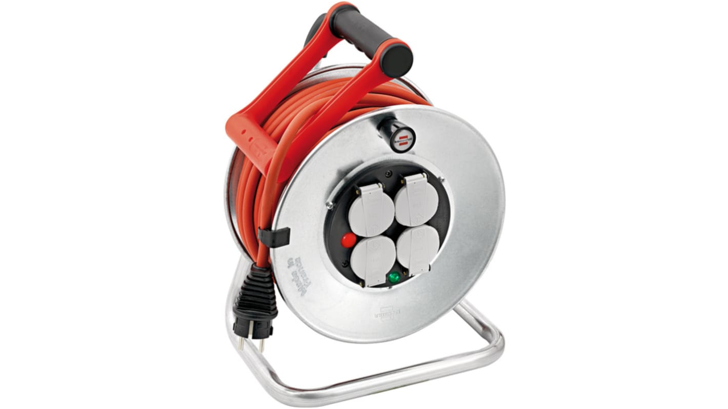 brennenstuhl 25m 4 Socket Type E - French Extension Reel, 230 V, IP44