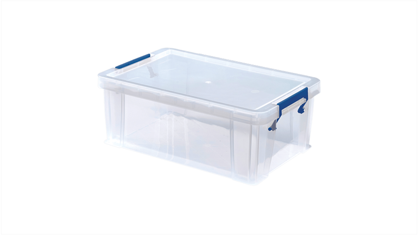 Fellowes 10L Transparent Plastic Small Storage Box, 15.5cm x 39.5cm x 25.5cm