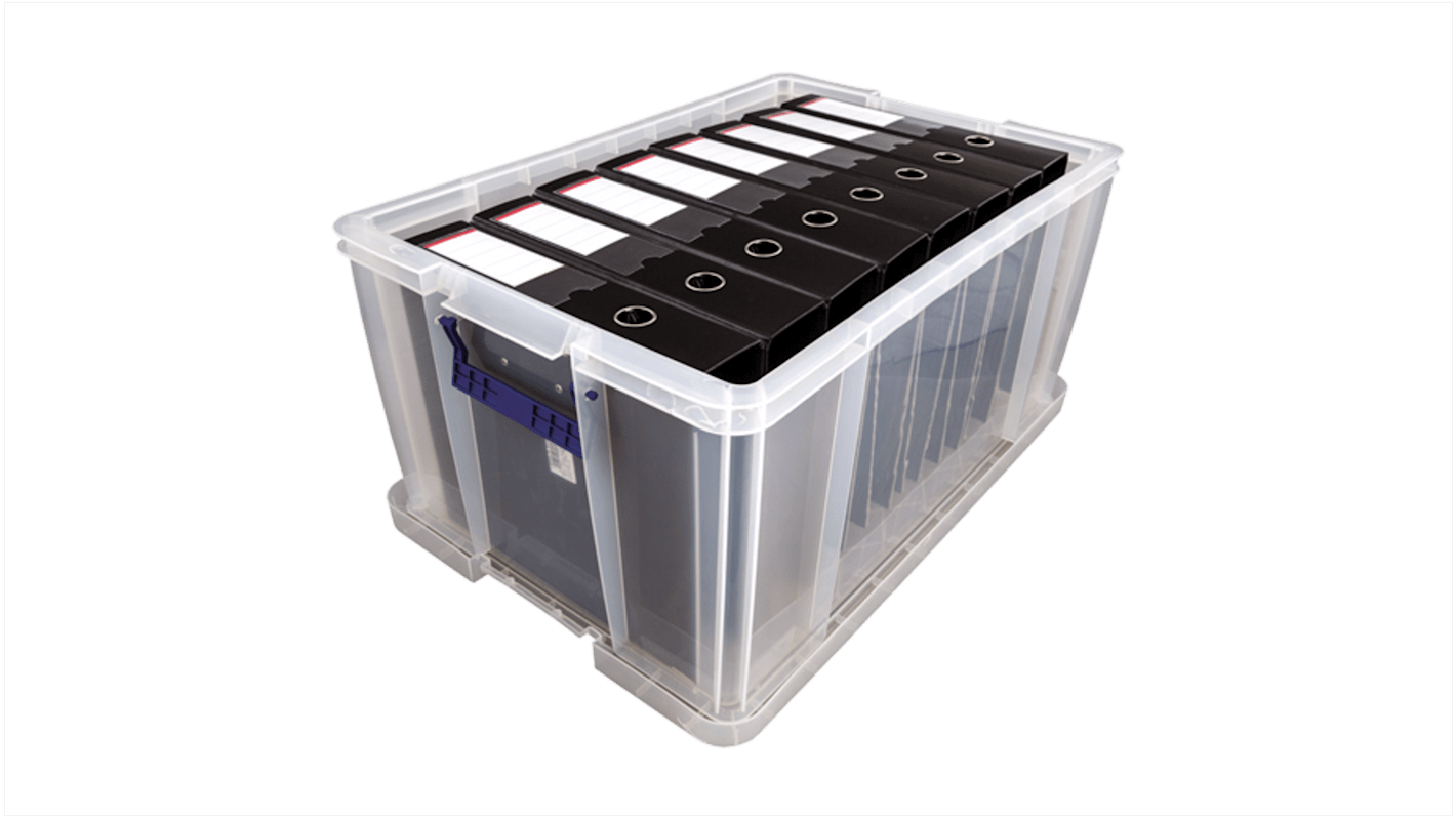 RS PRO 50L Transparent Polymer Large Storage Box, 230mm x 450mm x 700mm