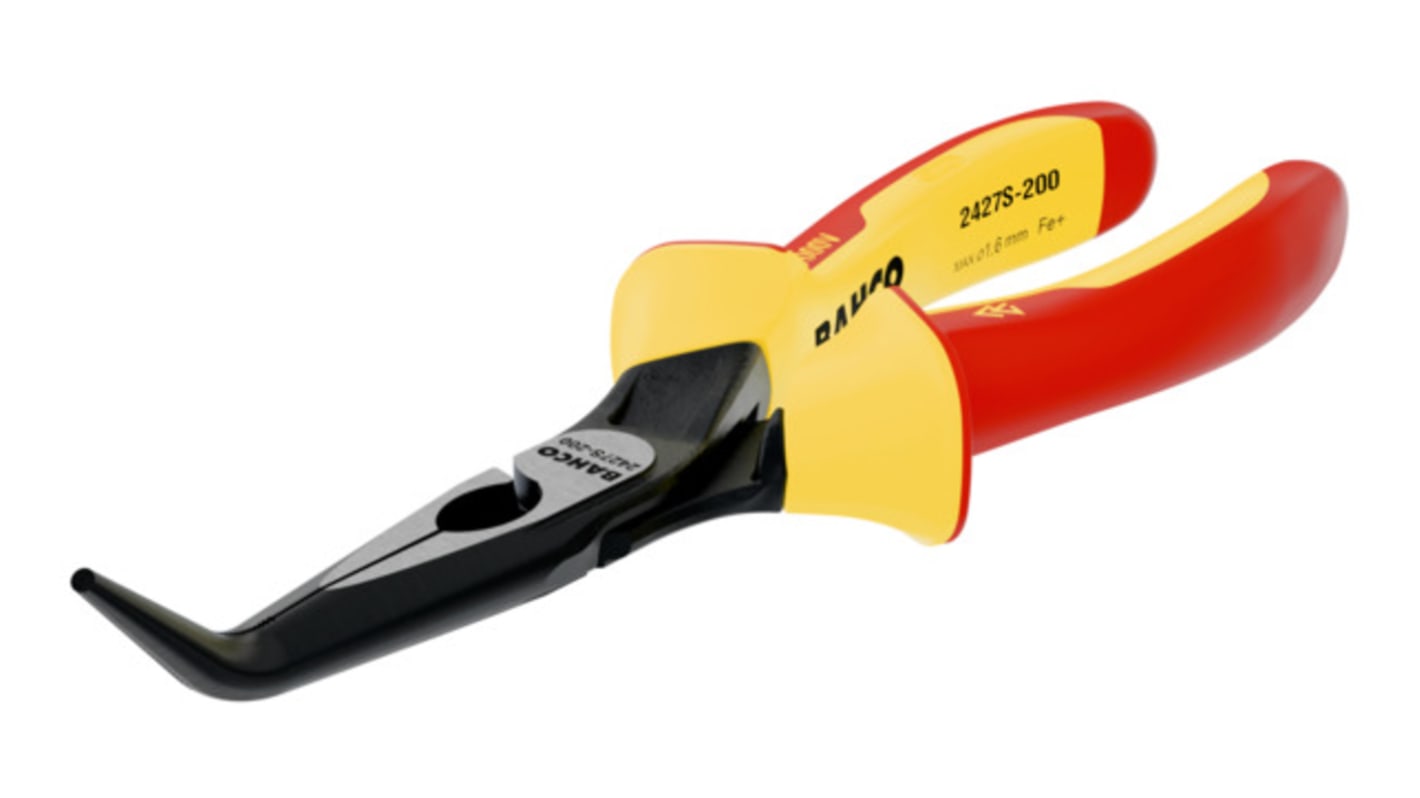 Bahco 2427S-160 Nose pliers, 160 mm Overall, Bent Tip, VDE/1000V, 46mm Jaw