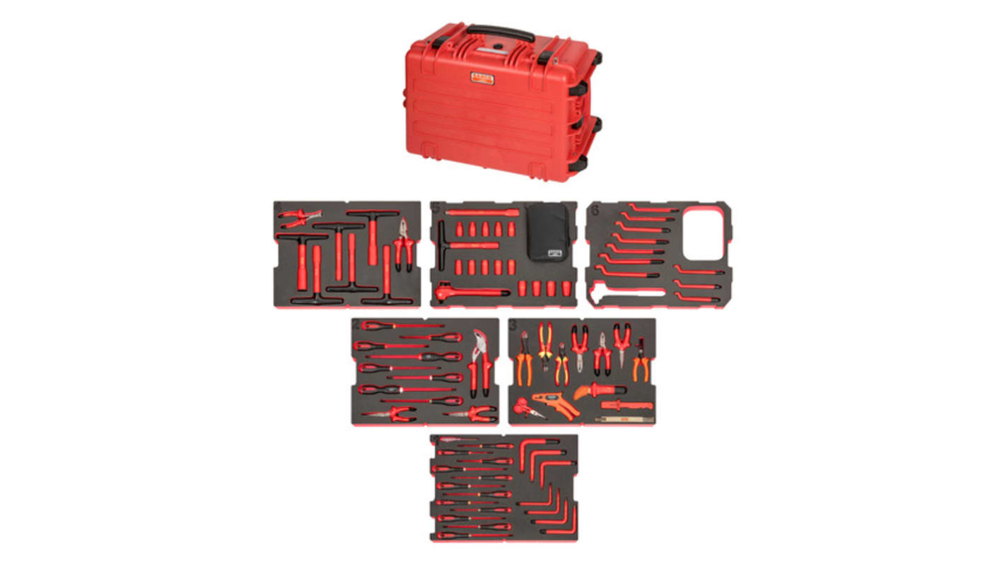 4750RCHDW02RF1V Bahco 79 Piece Toolkit Tool Kit with Case, VDE