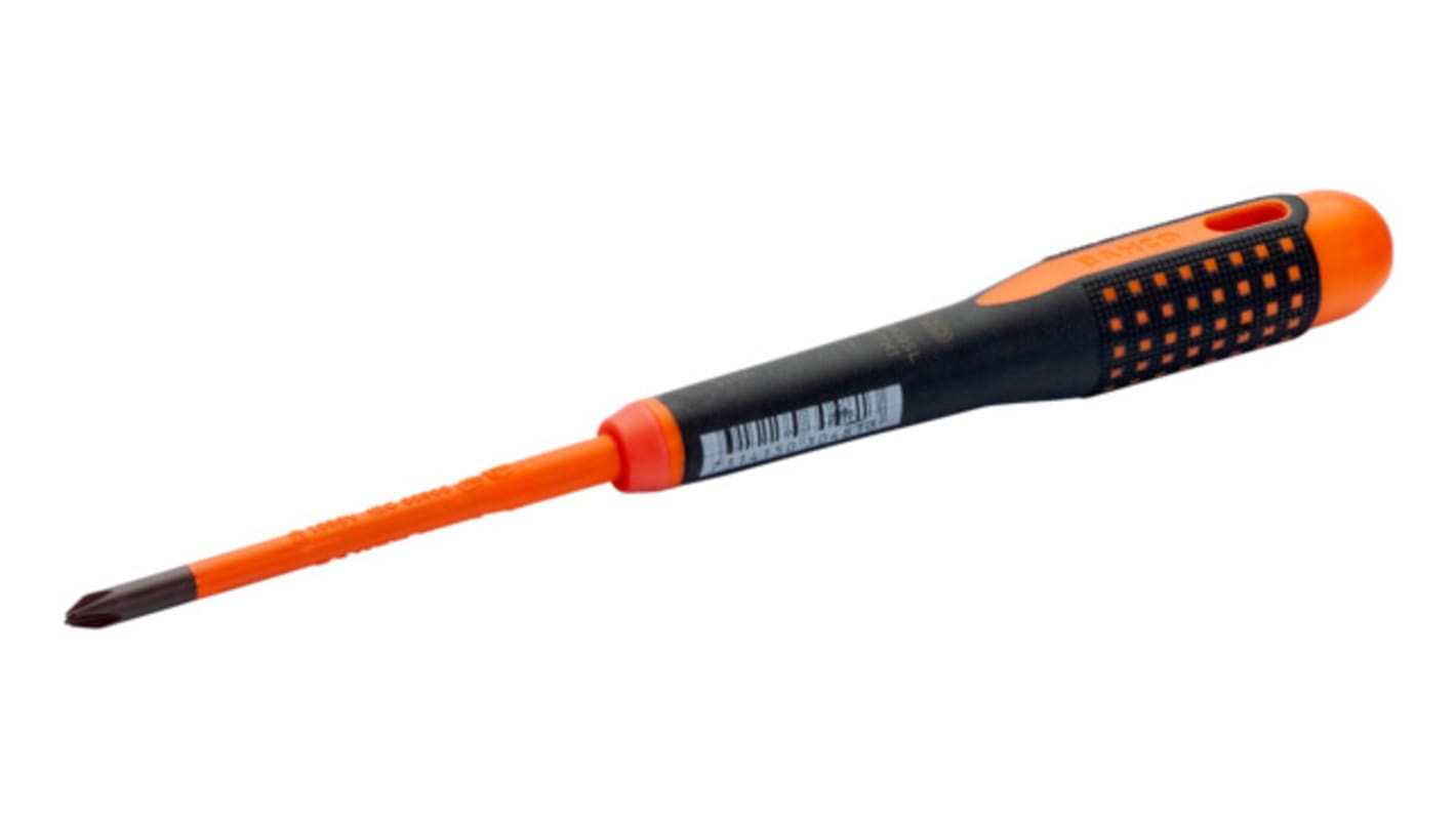 Bahco Phillips, Slotted Insulated Screwdriver, PH1-PH2 Tip, VDE/1000V