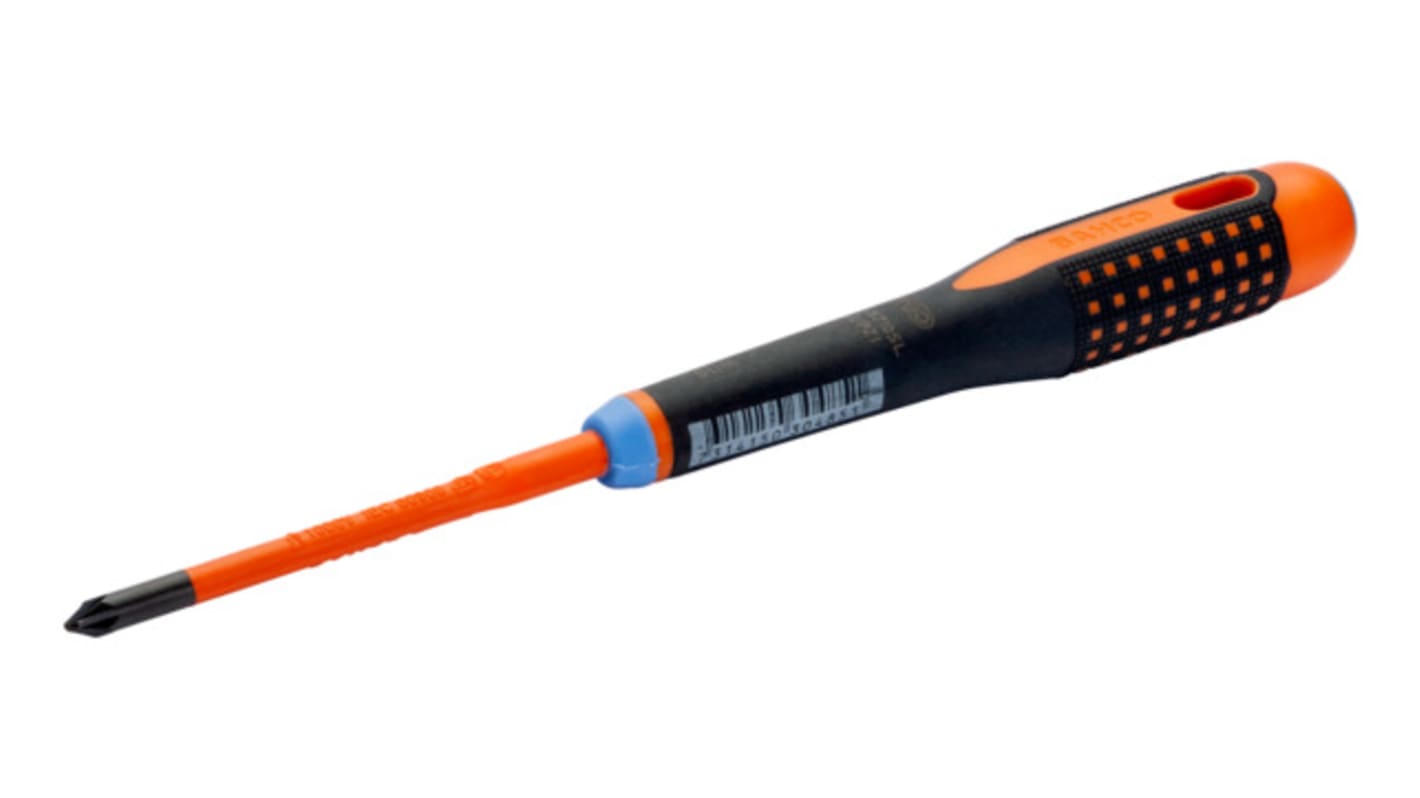 BE8710SL Bahco Slotted Insulated Screwdriver, PZ1PZ2 Tip, VDE/1000V