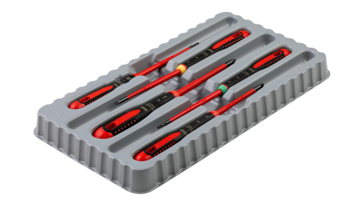 BE9871SL Bahco Phillips; Slotted; Torx Insulated Screwdriver Set, 5