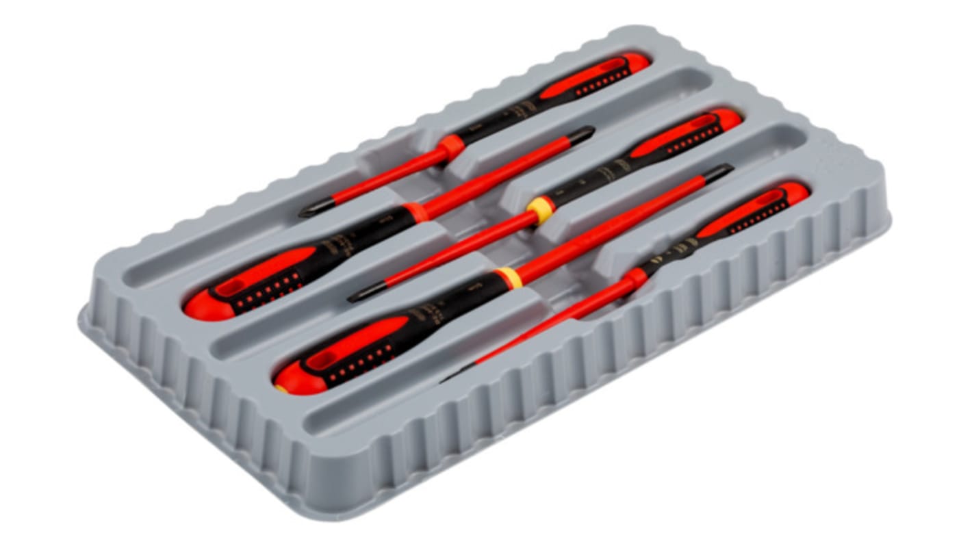 BE9881SL Bahco Phillips; Slotted Insulated Screwdriver Set, 5Piece RS