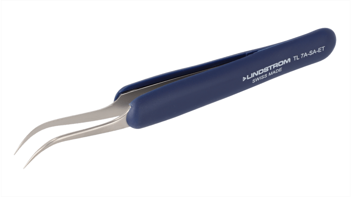 TL 7ASAET Lindstrom 122 mm, Stainless Steel, Bent, Tweezer RS