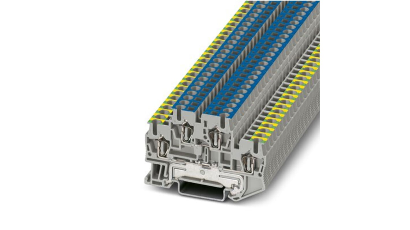 Bloc de jonction à deux étages Phoenix Contact STTB 2.5-PE/N, 2.5mm², Cage à ressort, Gris