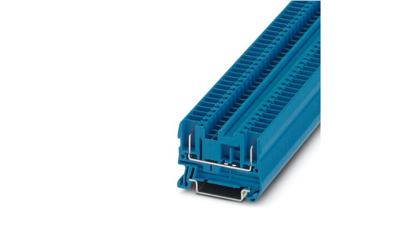 Phoenix Contact ST 2.5/2P BU Series Blue Feed Through Terminal Block, 2.5mm², 1-Level, Plug-In Termination