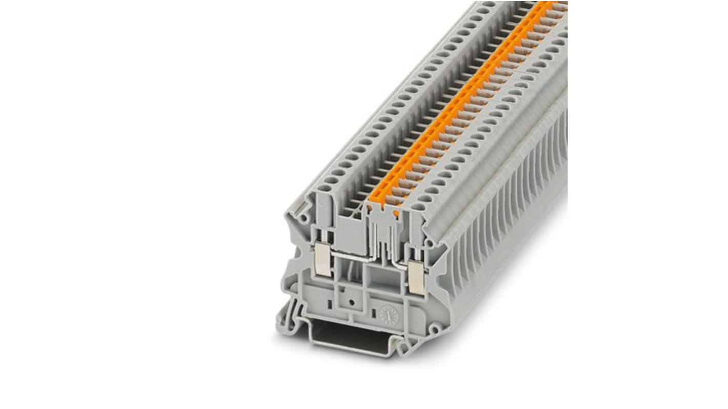 Phoenix Contact UT 2.5-MT-P/P TMR Series Grey Knife Disconnect Terminal Block, 2.5mm², 1-Level, Screw Termination